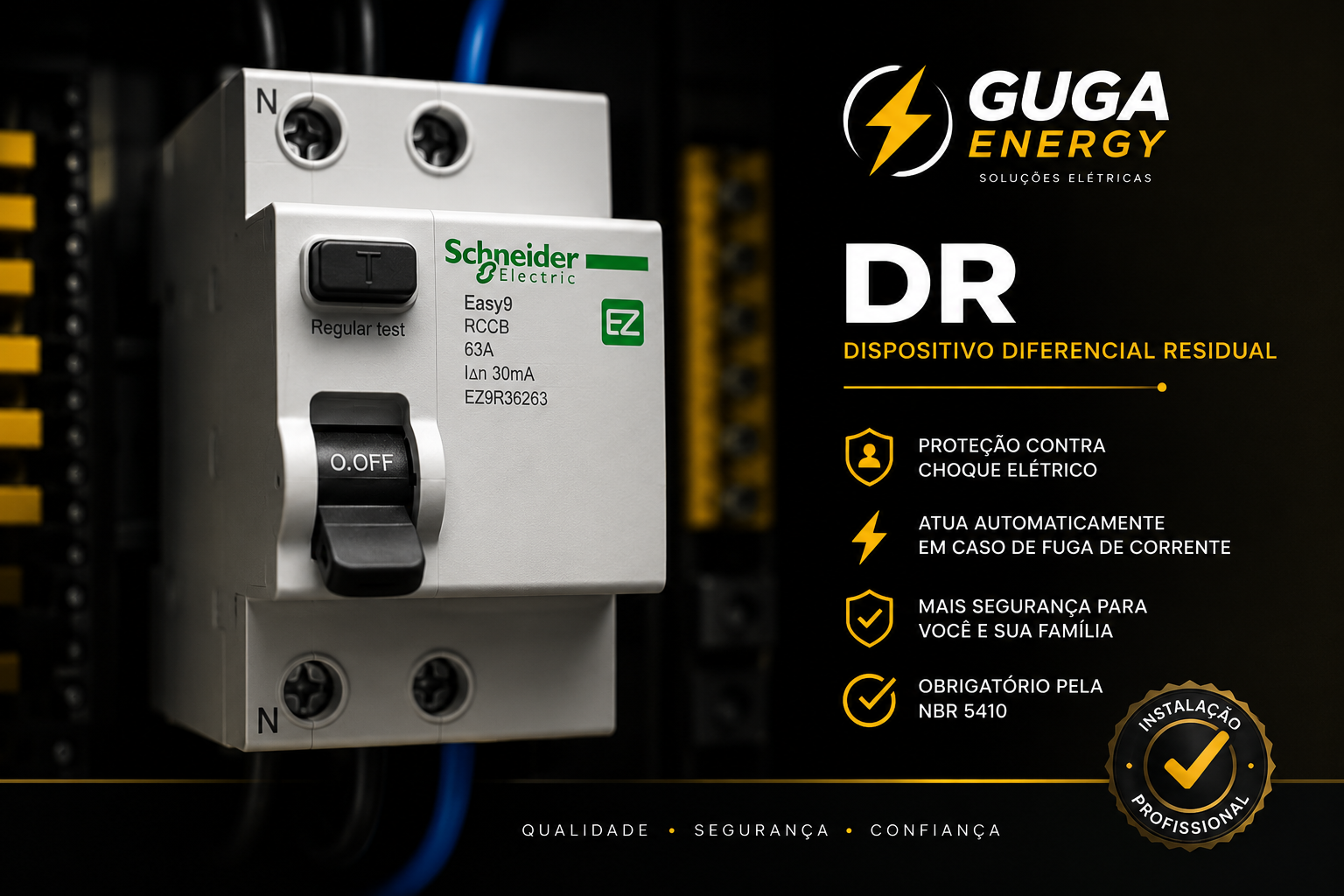 Dispositivo DR em quadro elétrico
